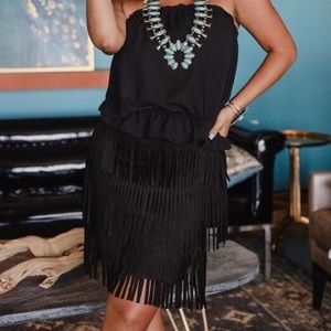 ❗️SALE❗️New black fringe skirt